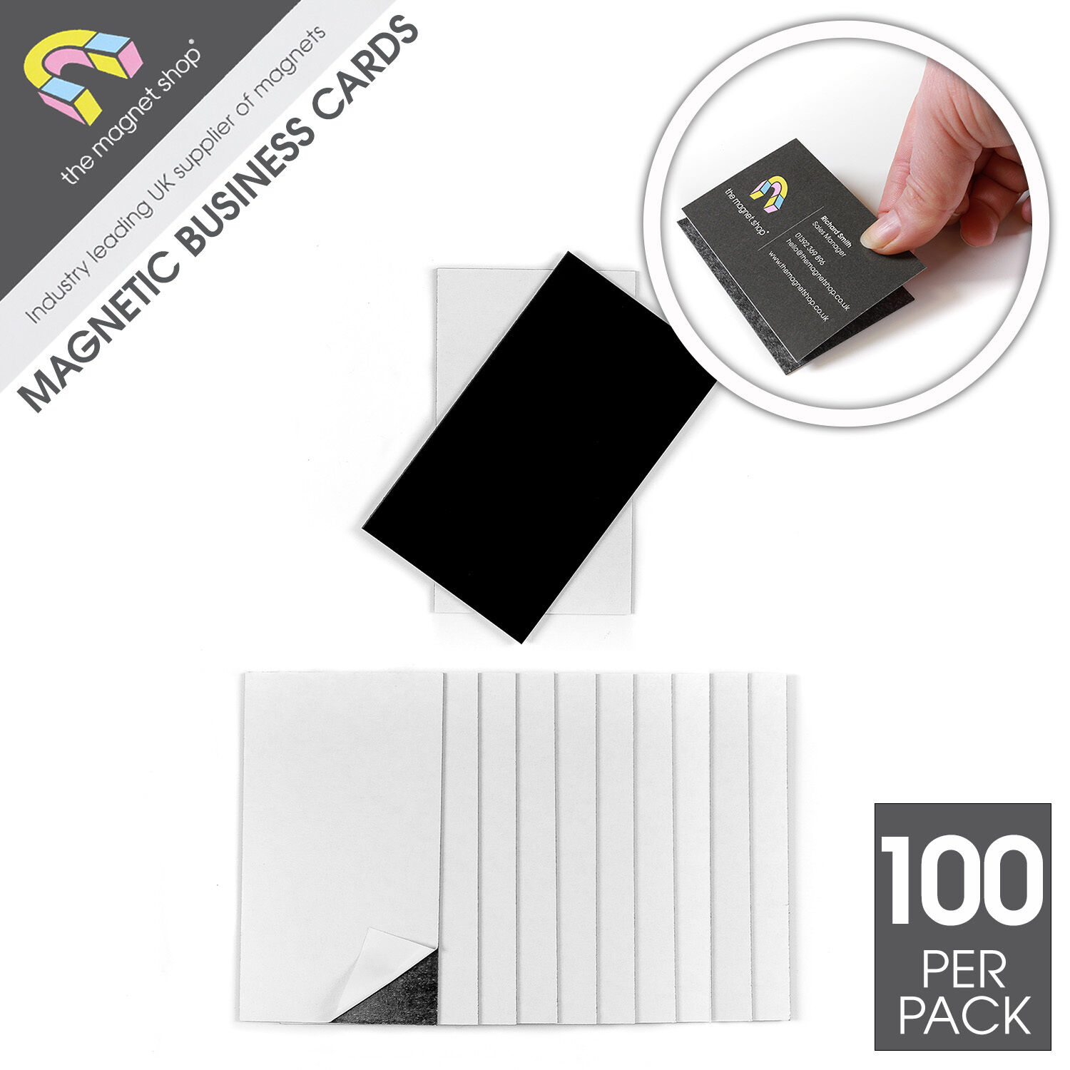 500 Self-Adhesive Peel-and-Stick Business Card Size Magnets 1 Оne Расk 
