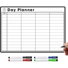 Magnetic Daily Planner and Organiser - Landscape - Black & White