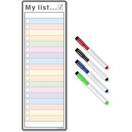 Magnetic My List for Shopping, Tasks and Priorities - Slim A3