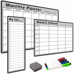 3 Pack - A3 Monthly Calendar, A4 Weekly Planner, Slim A3 My List - BUNDLE ONE