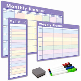 3 Pack - A3 Monthly Calendar, A4 Weekly Planner, Slim A3 My List - BUNDLE ONE