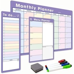 3 Pack - A3 Monthly Calendar, A4 Menu Planner, Slim A3 To Do List - BUNDLE TWO