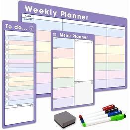 3 Pack - A3 Weekly Planner, A4 Menu Planner, Slim A3 To Do List - BUNDLE THREE