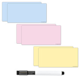 Magnetic Dry Wipe Sticky Post Notes With Marker Pen (Various Colours)