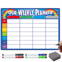 Magnetic Weekly Family Planner Whiteboard With Pens