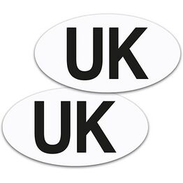 Magnetic UK Car Stickers for Driving In Europe / Abroad (Pack of 2)
