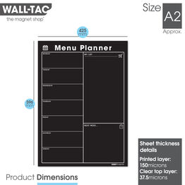 WallTAC Re-Adhesive Dry Erase Modern Blackboard Menu Weekly Wall Planner
