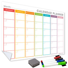 WallTAC Re-Adhesive Modern Dry Erase Monthly Wall Planner Calendar