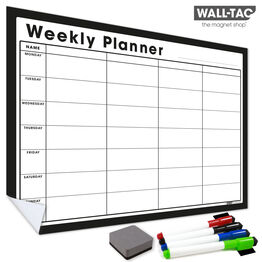 WallTAC Re-Adhesive Dry Erase Weekly Wall Planner Calendar