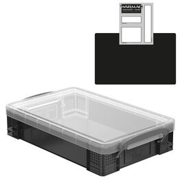 Smoke Storage Boxes with Base Sheet (4 or 9 Litre, Transparent Black with Clear Lid)