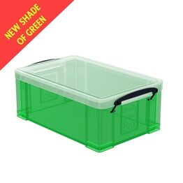 Snot Green Storage Box with Base Sheet & Sticker Labels (Transparent Green Box with Clear Lid)