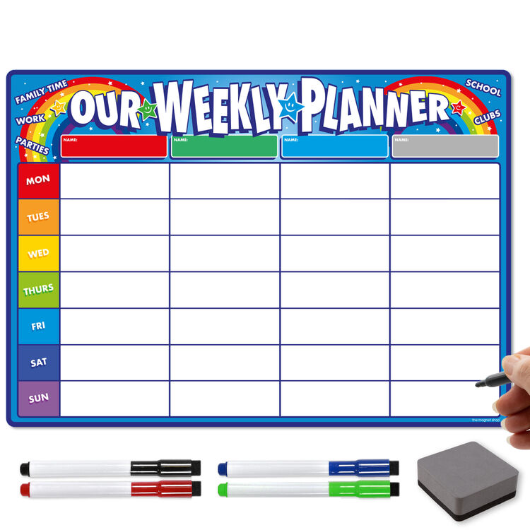 2 Weekly Magnet Fridge Planners A3 for Couples or Kids Planners Set Organiser