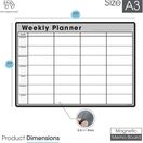 Magnetic Weekly Planner and Organiser - Landscape - GREY additional 6