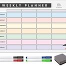 Magnetic Weekly Planner & Organiser Landscape Whiteboard With Pens additional 5