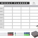 Magnetic Weekly Planner & Organiser Landscape Whiteboard With Pens additional 30