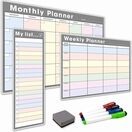 3 Pack - A3 Monthly Calendar, A4 Weekly Planner, Slim A3 My List - BUNDLE ONE additional 14