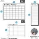 3 Pack - A3 Monthly Calendar, A4 Weekly Planner, Slim A3 My List - BUNDLE ONE additional 2