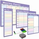 4 Pack - A3 Monthly Calendar, A4 Weekly Planner, A4 Menu Planner, Slim A3 My List - BUNDLE ONE additional 4