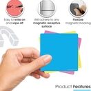 Magnetic Dry Wipe Sticky Post Notes With Marker Pen (Various Colours) additional 5