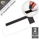 Flexible Self-Adhesive Magnetic Door & Wall Hanging Strips - 50mm x 150mm additional 25