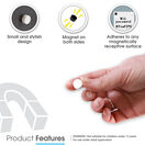 Premium Magnetic Mini Marker Magnets, For Home, Office, Black and White, Extra Strong (Black or White) additional 8