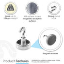 Magnetic Hooks With Strong Ferrite Magnets For Home, Office, Factory, Fishing (up to 20KG) additional 8