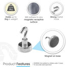 Magnetic Hooks With Strong Ferrite Magnets For Home, Office, Factory, Fishing (up to 20KG) additional 14