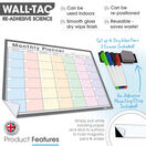 WallTAC Re-Adhesive Dry Wipe Monthly Wall Planner Calendar Organiser - Pastel additional 2