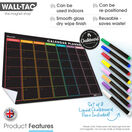WallTAC Re-Adhesive Dry Erase Modern Blackboard Monthly Wall Planner Calendar - Rainbow Tabs additional 2