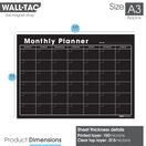 WallTAC Re-Adhesive Blackboard Monthly Wall Planner Calendar Organiser additional 5