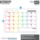 WallTAC Re-Adhesive Dry Erase Monthly Wall Calendar Planner - Rainbow Tabs additional 3