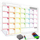 WallTAC Re-Adhesive Dry Erase Monthly Wall Calendar Planner - Rainbow Tabs additional 1