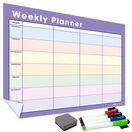WallTAC Re-Adhesive Dry Wipe Weekly Wall Planner Calendar - Pastel additional 12