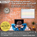 WallTAC Re-Adhesive Dry Erase Weekly Wall Planner Calendar - Large (Pastel) additional 8