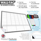 WallTAC Re-Adhesive Dry Erase Life Organiser Wall Planner additional 2