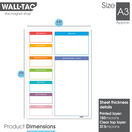 WallTAC Re-Adhesive Wall Planner and Dry Erase Weekly Menu Organiser in Rainbow Design additional 4