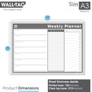 WallTAC Re-Adhesive Dry Erase Weekly Wall Planner Organiser additional 4