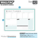 WallTAC Re-Adhesive Wall Planner and Dry Erase Weekly Organsiser and Task Manager for Students additional 12