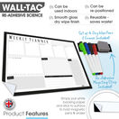 WallTAC Re-Adhesive Dry Erase Weekly Student Wall Planner & Task Organiser additional 5