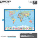 WallTAC ReAdhesive Dry Wipe World Map additional 5