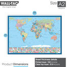 WallTAC ReAdhesive Dry Erase World Map Wall Poster additional 4