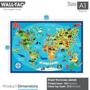 WallTAC ReAdhesive Dry Wipe Children’s World Map Poster additional 4