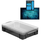 Smoke Storage Boxes with Base Sheet (4 or 9 Litre, Transparent Black with Clear Lid) additional 9