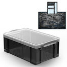 Smoke Storage Boxes with Base Sheet (4 or 9 Litre, Transparent Black with Clear Lid) additional 30