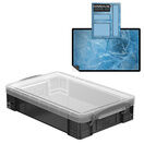 Smoke Storage Boxes with Base Sheet (4 or 9 Litre, Transparent Black with Clear Lid) additional 1