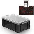 Smoke Storage Boxes with Base Sheet (4 or 9 Litre, Transparent Black with Clear Lid) additional 32