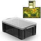Smoke Storage Boxes with Base Sheet (4 or 9 Litre, Transparent Black with Clear Lid) additional 34