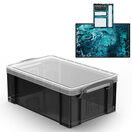 Smoke Storage Boxes with Base Sheet (4 or 9 Litre, Transparent Black with Clear Lid) additional 35