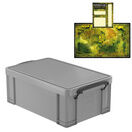 Gun Metal Grey Storage Box with Base Sheet & Sticker Labels additional 15