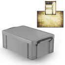 Gun Metal Grey Storage Box with Base Sheet & Sticker Labels additional 10